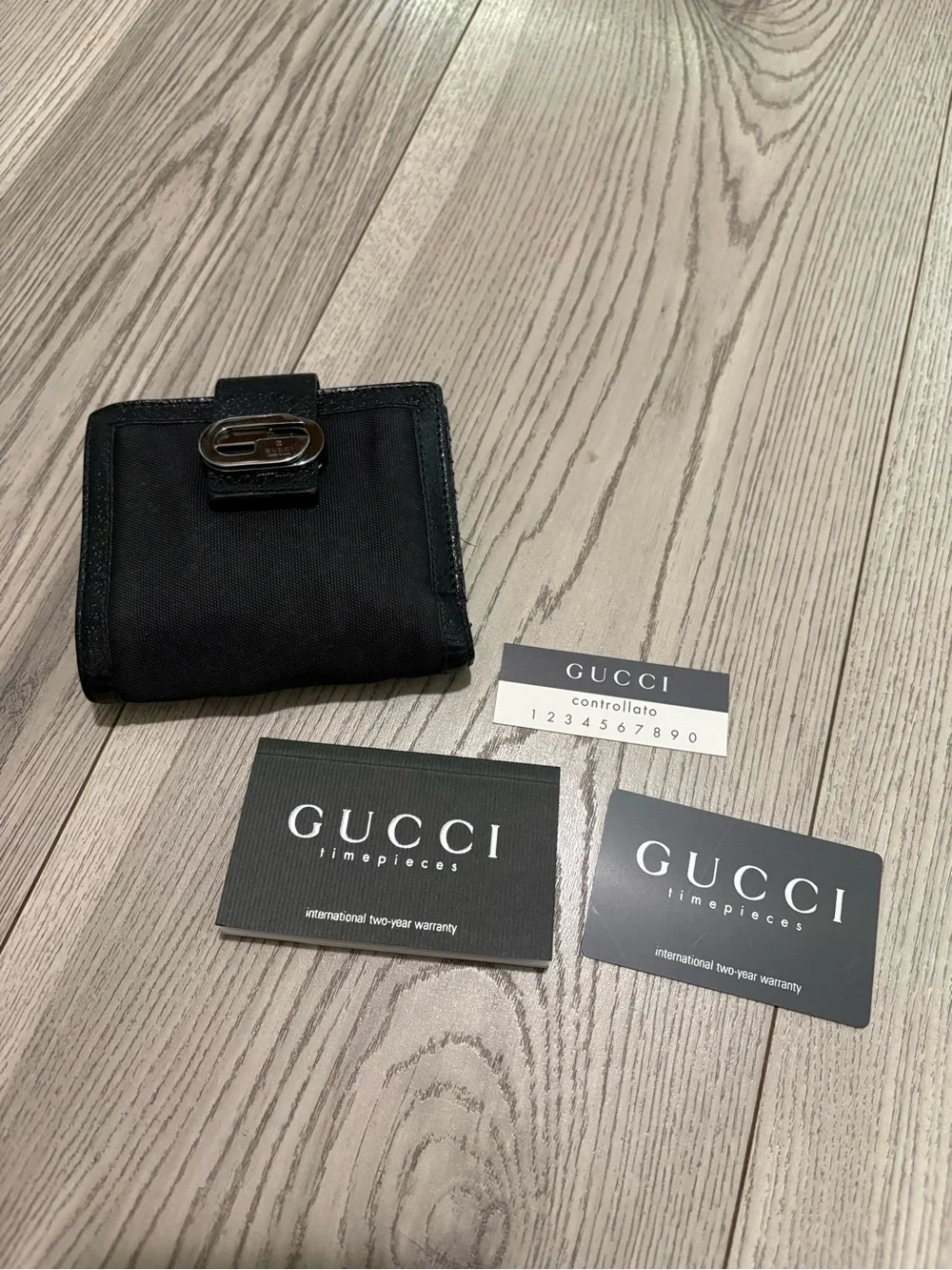 Vintage Black Gucci Nylon Unisex Wallet